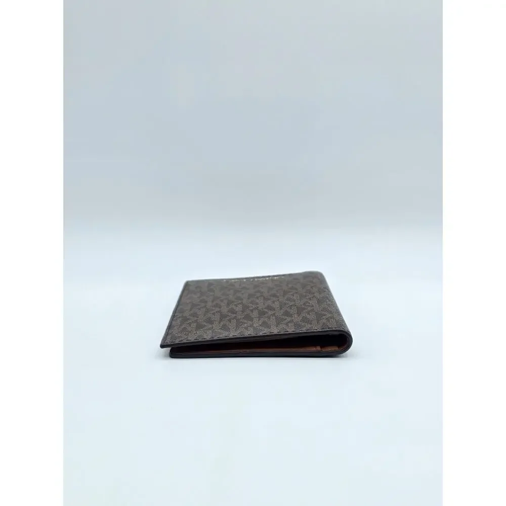 Michael Kors Jet Set Travel Passport Holder Wallet Brown Signature Logo NWOT